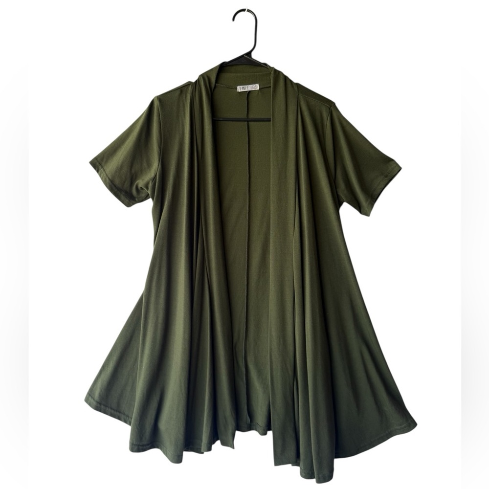Olive Green Women's Open Front Cardigan